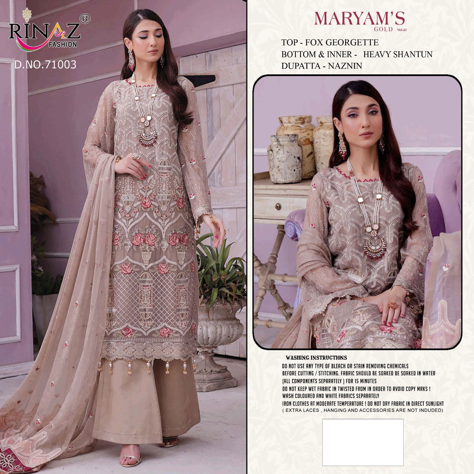 Rinaz Mariyam Gold 23 Trending Pakistani Suits Catalog
